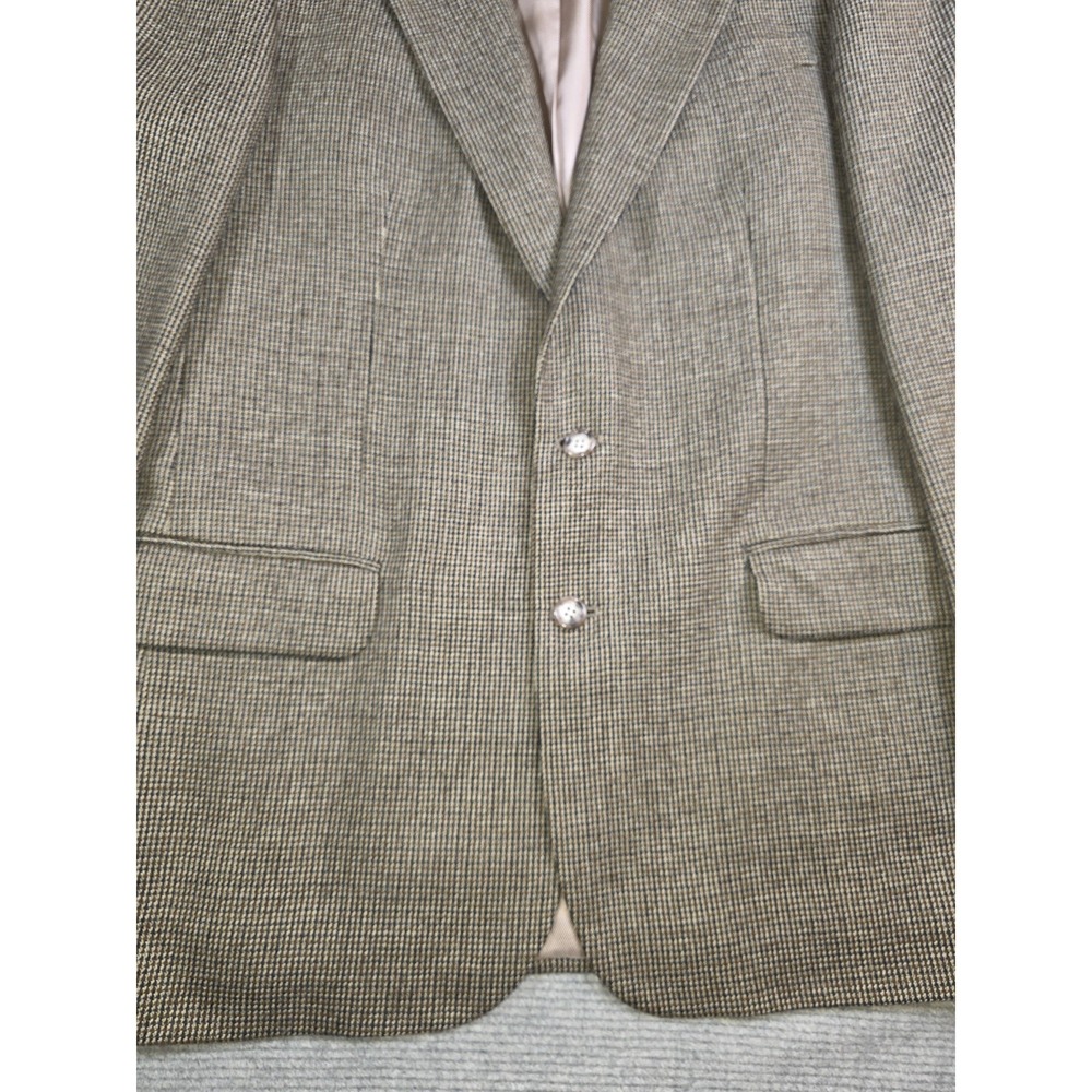 Oscar De La Renta Blazer Jacket Brown Tweed 100% Wool Men's 42L - Picture 2 of 16